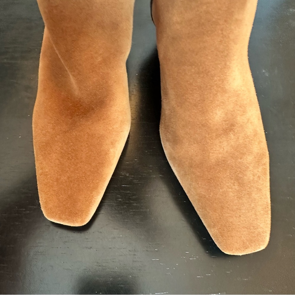 ANTHROPOLOGIE CAVERLEY  Morgan Boots Over-the-Knee Camel Suede Kitten Heel NEW - Picture 6 of 12
